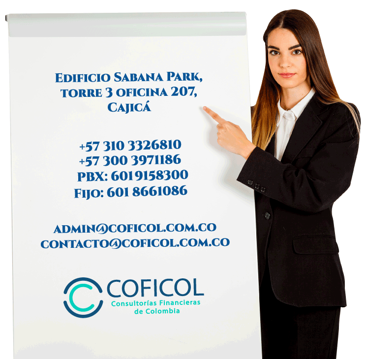 Mujer mostrando el contacto de coficol